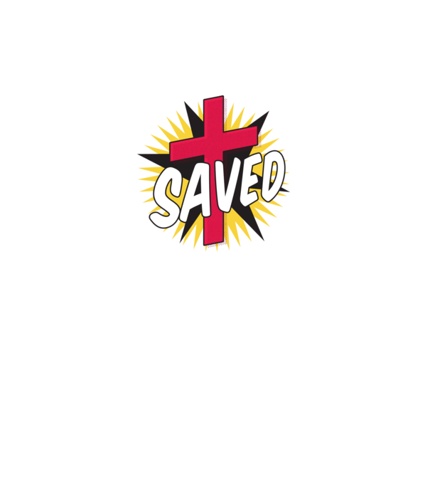 Saved Isus Cruce model alb pe tricou