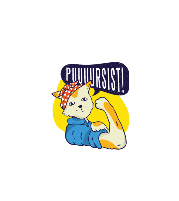 Pisică Pursist model turcoaz pe tricou