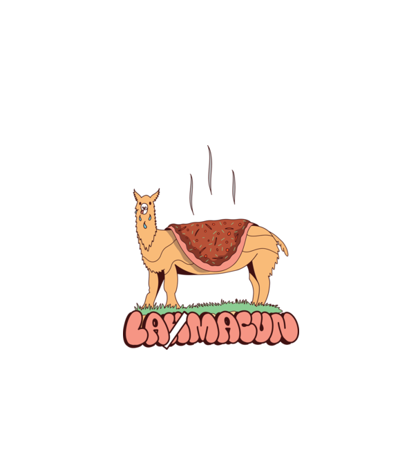 Lamacun Lama model alb pe tricou