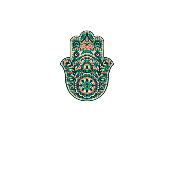 Mână Hamza - Mâna lui Dumnezeu Mandala model alb pe tricou