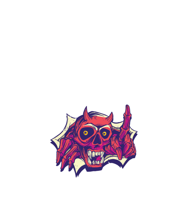 Craniu de Demon model negru pe tricou