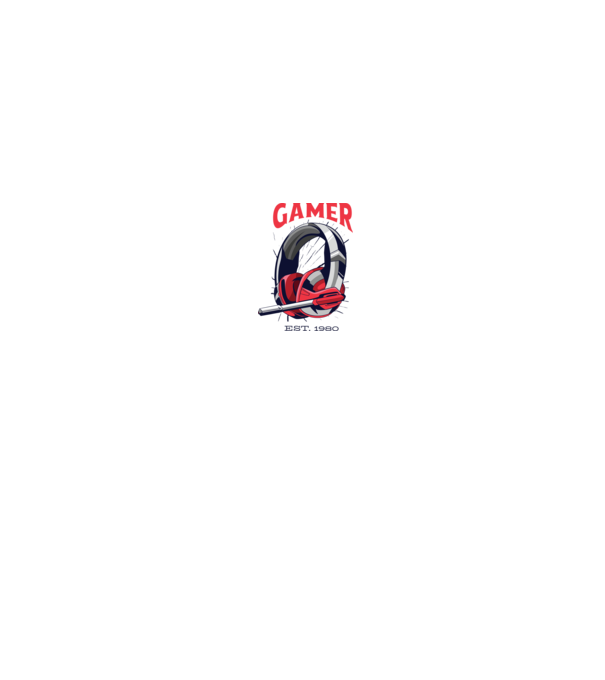 Gamer est. 1980 model alb pe tricou