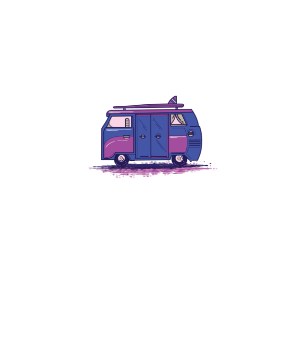Mașină de camping model alb pe tricou