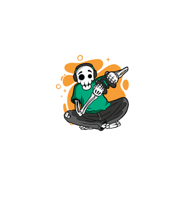 Schelet Gamer model negru pe tricou