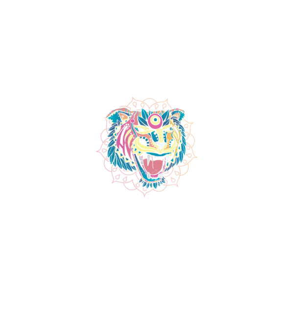 Tigru Mandala model negru pe tricou