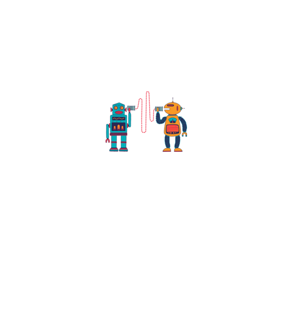 Walkie Talkie Robot model gri pe tricou
