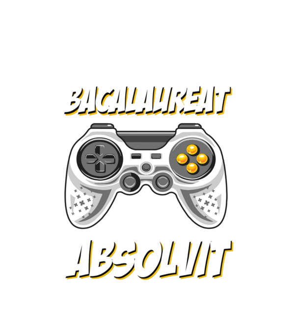 Gameri şcoală Bacalaureat model alb pe tricou