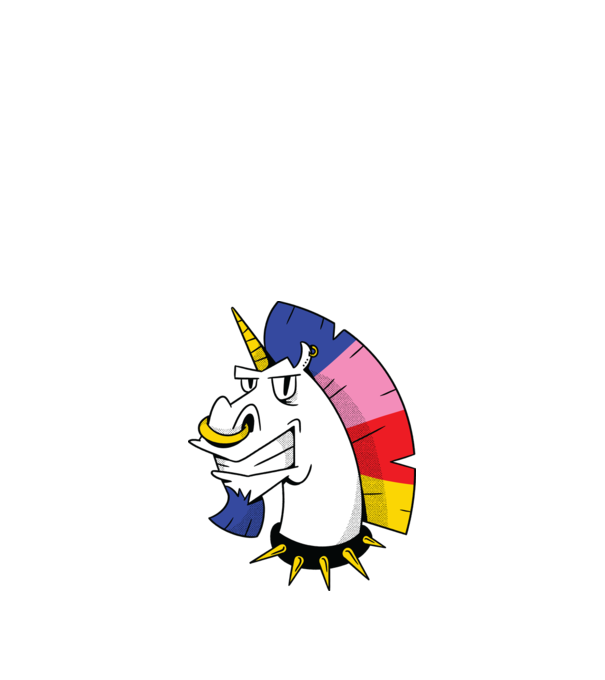 Punk unicorn model nisipiu pe tricou