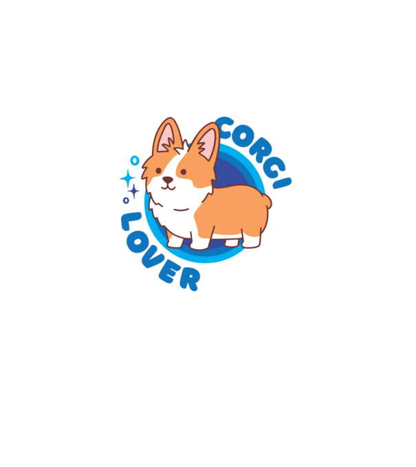 Corgi Lover model alb pe tricou