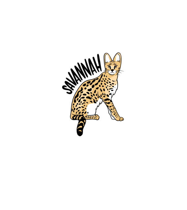 Pisică Savannah model gri pe tricou