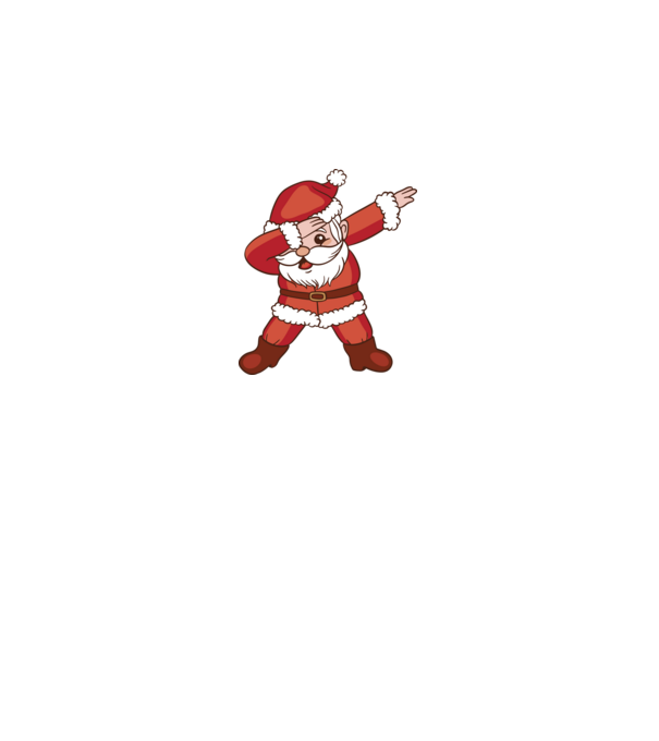 Santa Dab model alb pe tricou