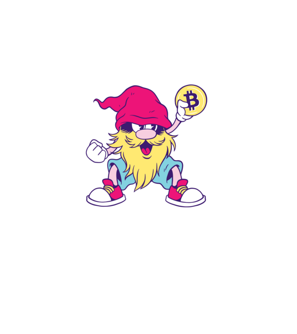 Pitic Bitcoin model albastru închis pe tricou