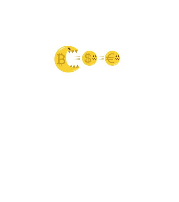 Bitcoin Pacman model negru pe tricou