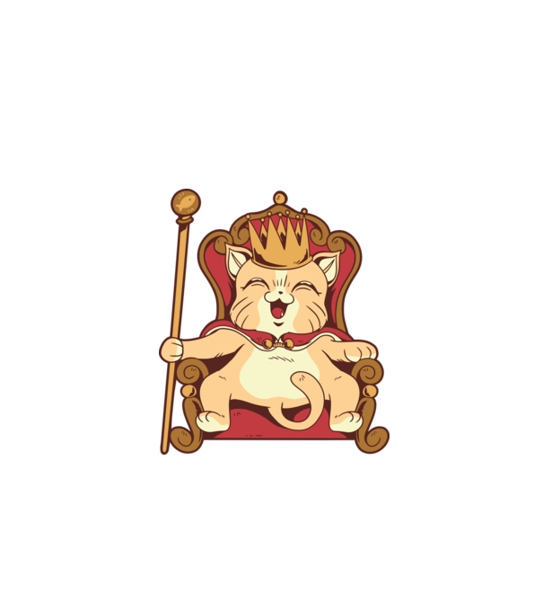 Cat King Pisică rege model alb pe tricou