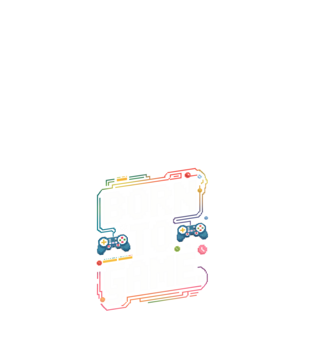 Born to Game Pixel Negru model alb pe tricou