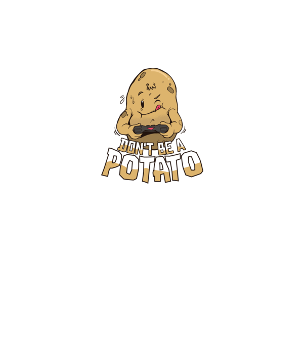 'Don''t be a Potato Gamer' model gri pe tricou