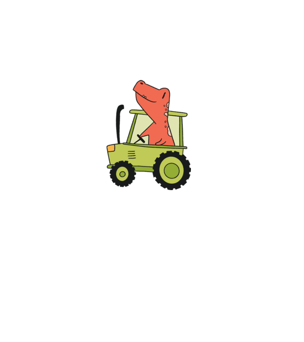 Tractor dinozaur model gri pe tricou