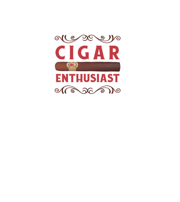 Pasionat de trabucuri model alb pe tricou