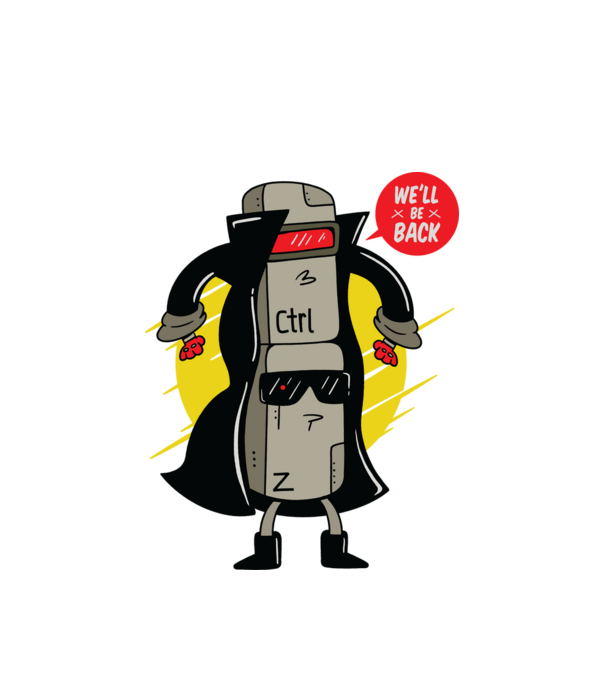 Ctrl Z Terminator Parodie model alb pe tricou