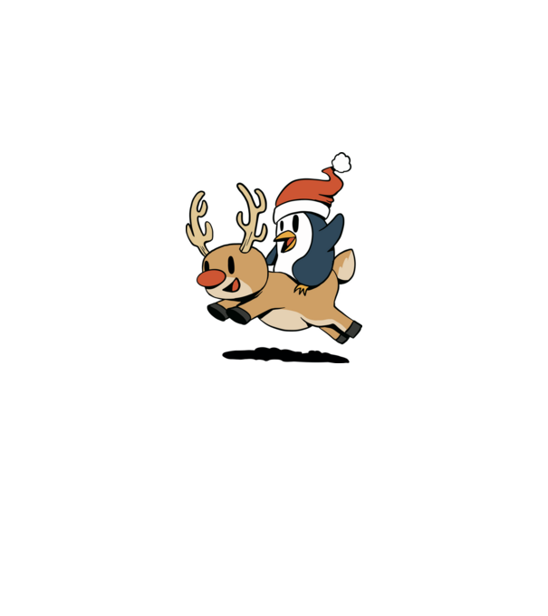 pinguin reindeer cristmas model alb pe tricou