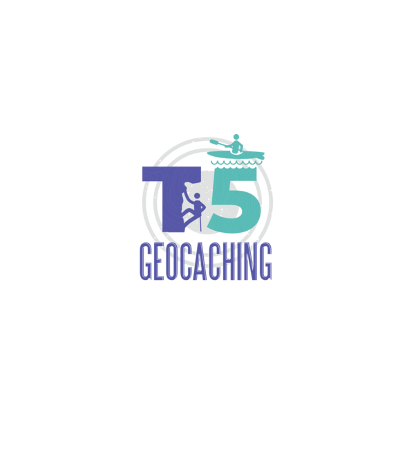 T5 Geocaching model albastru închis pe tricou