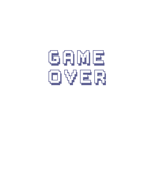 Game Over model alb pe tricou