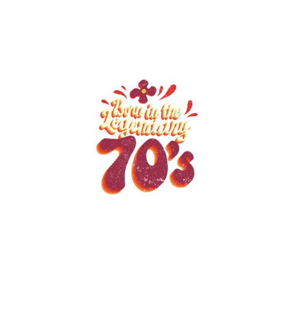 'Born in the Legendary 70''s' model negru pe tricou