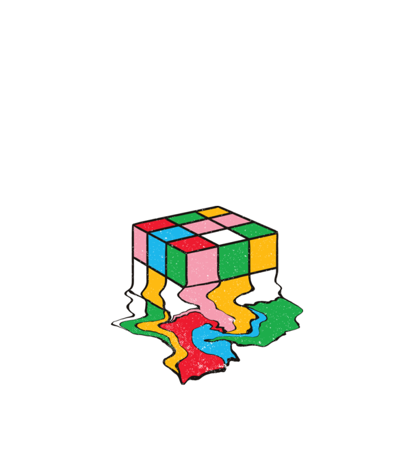 Cub Rubik topindu-se model negru pe tricou