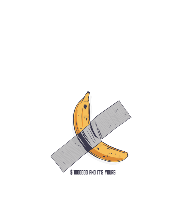 Ultima banană model alb pe tricou