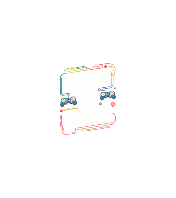 Born to Game Pixel Negru model nisipiu pe tricou