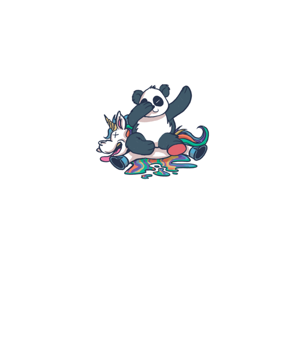 Panda DAB Unicorn model alb pe tricou