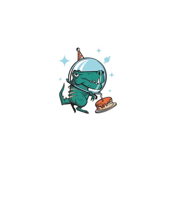 Astronaut T-rex Ziua de naștere model negru pe tricou