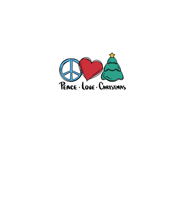 Peace Love Crăciun model alb pe tricou