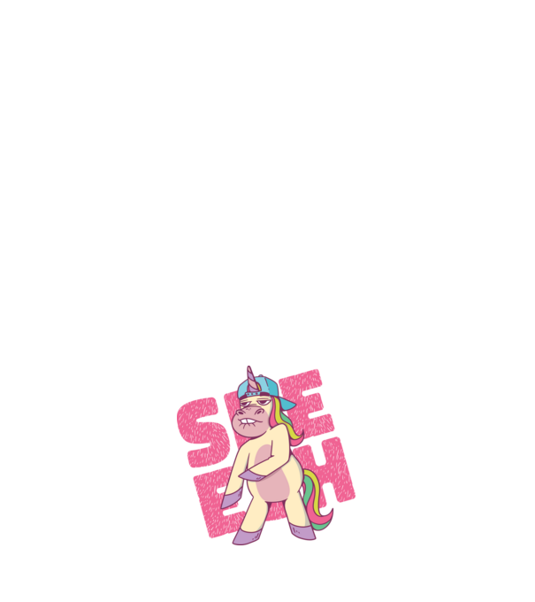 Unicorn Shesh model albastru închis pe tricou