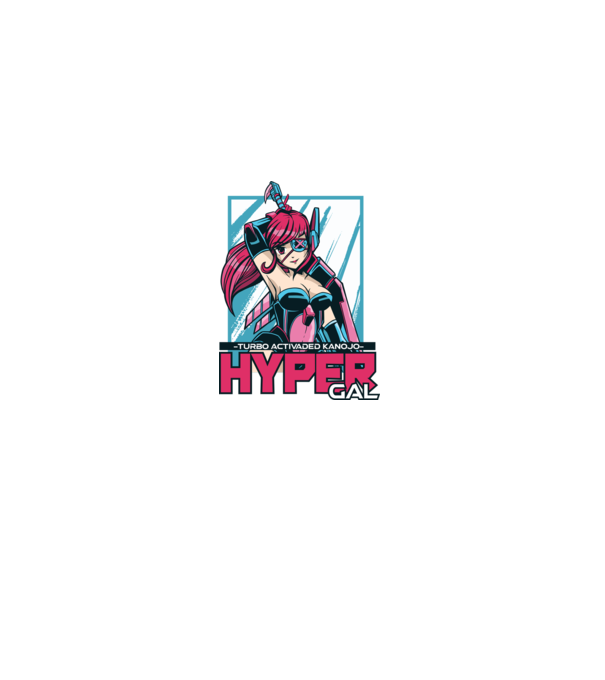 Hyper Gal - Fată Anime model negru pe tricou