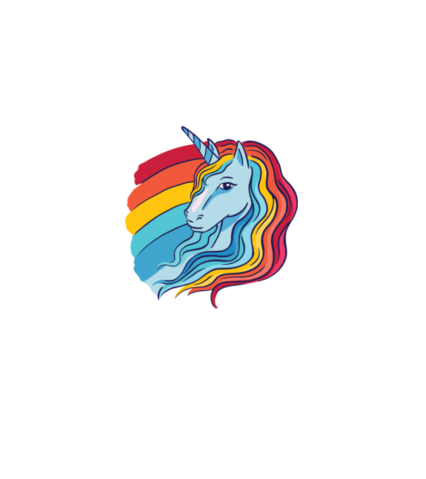 Unicorn cu Curcubeu model mov pe tricou
