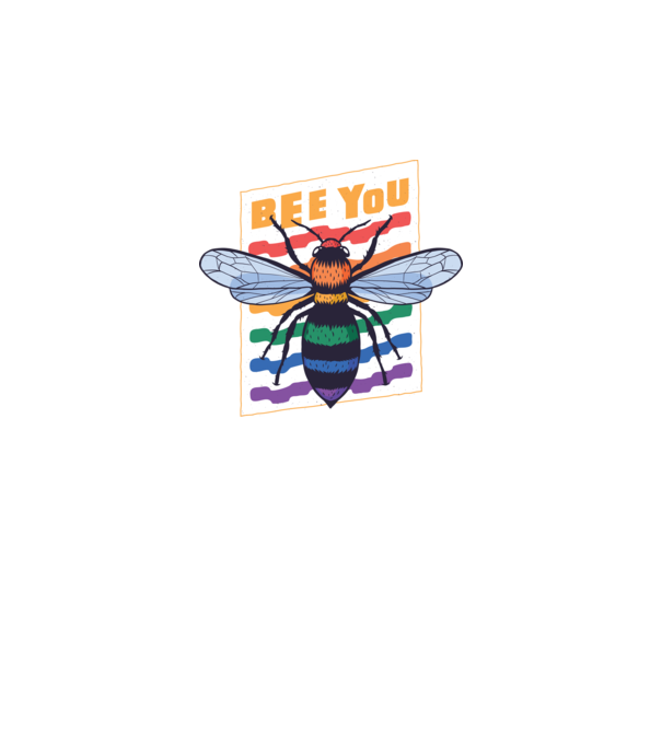 Bee You Pride model negru pe tricou