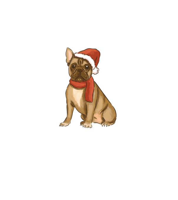 Bulldog francez de Crăciun model alb pe tricou