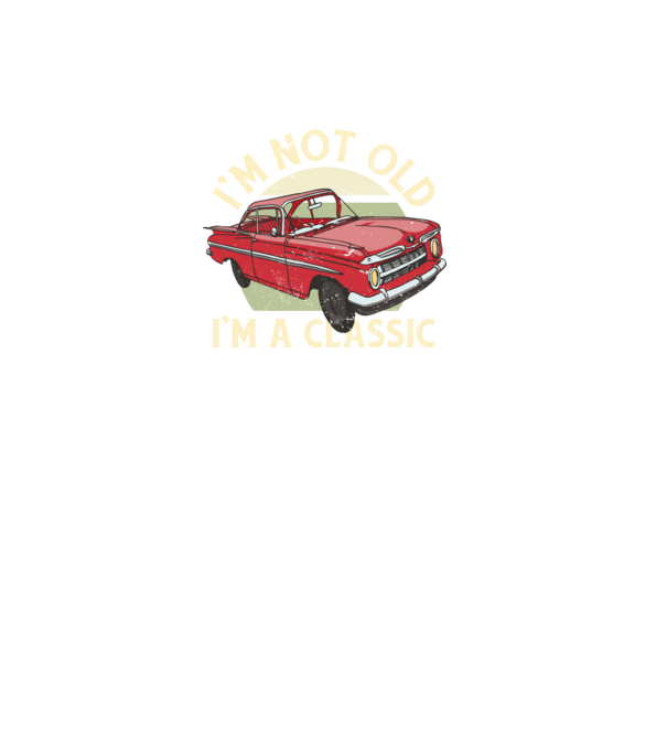 'Mașină clasică - I''m not old I''m a classic' model negru pe tricou