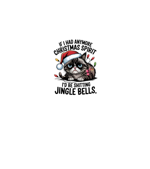 Christmas Spirit Grumpy Cat Alb model alb pe tricou