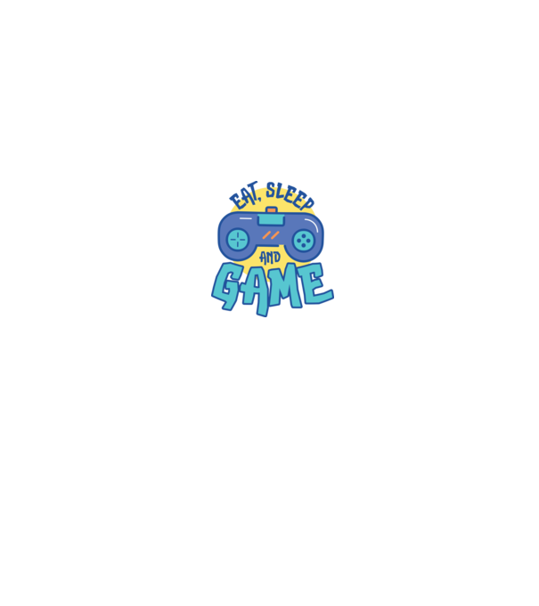 Eat Sleep and Game model alb pe tricou