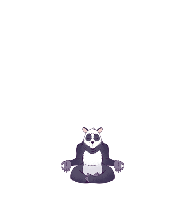 Panda Meditație model alb pe tricou