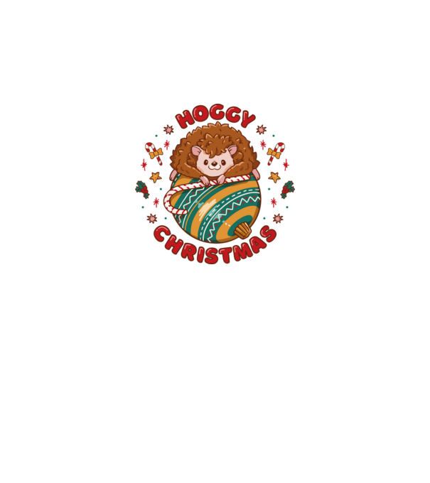 Hoggy Christmas Crăciun cu Arici model alb pe tricou