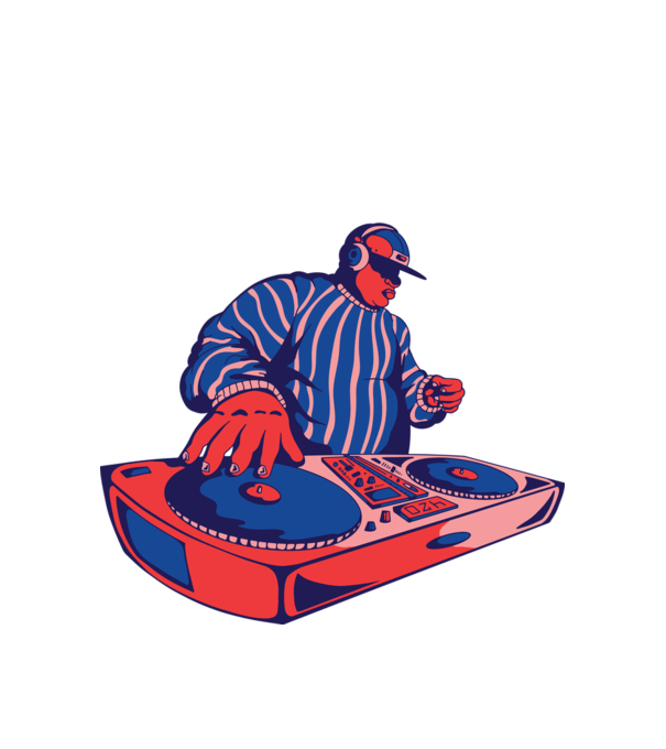 DJ disc jockey model alb pe tricou