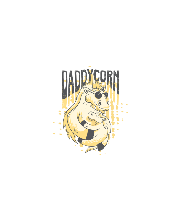 Daddycorn - Tată Unicorn model negru pe tricou