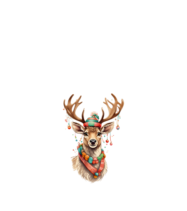 Festive Reindeer model alb pe tricou