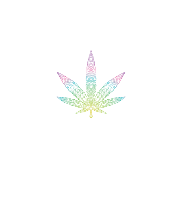 Frunză colorată de marijuana model negru pe tricou