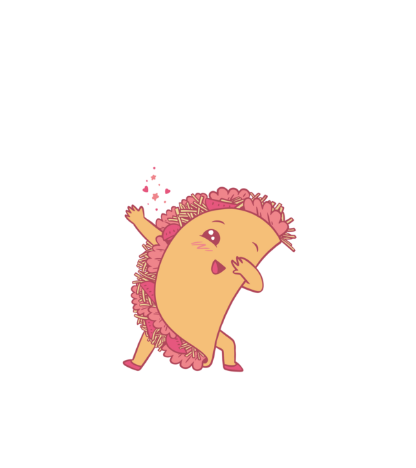 Kawaii Taco DAB model negru pe tricou