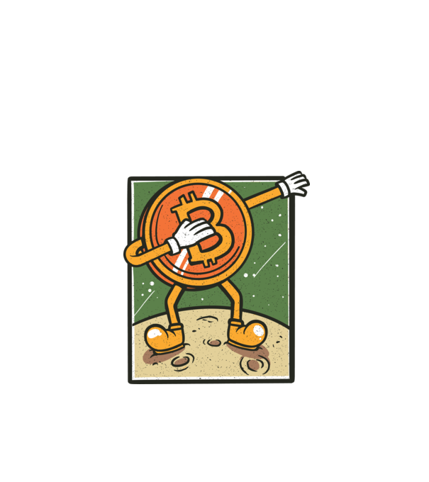 Bitcoin DAB model alb pe tricou