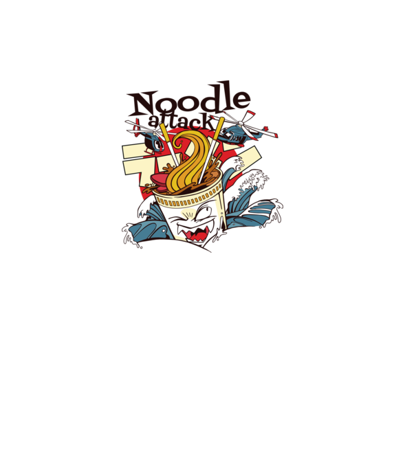 Noodle Attack model albastru deschis pe tricou